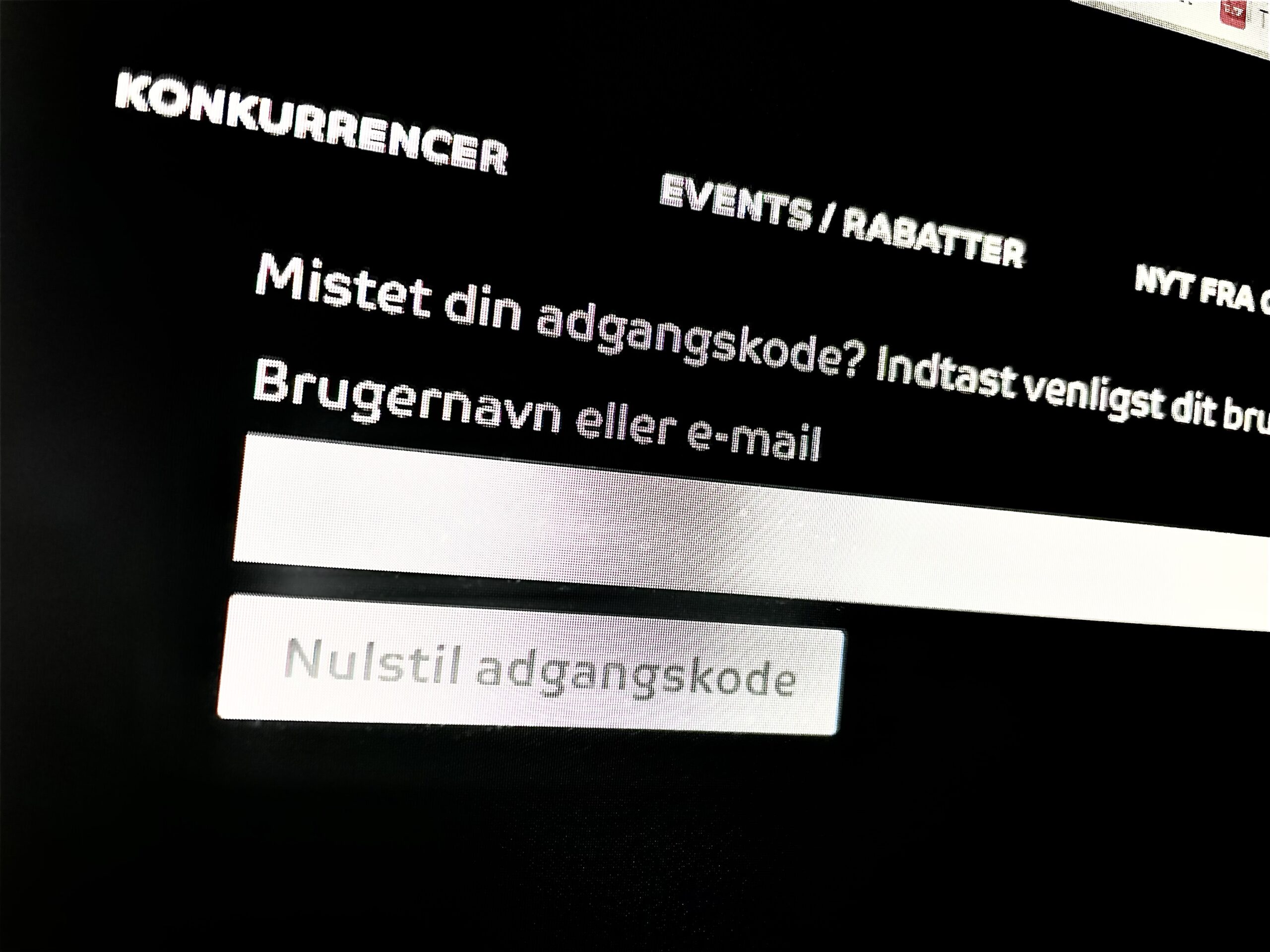 Første gang du logger ind på den nye side, skal du have ny adgangskode