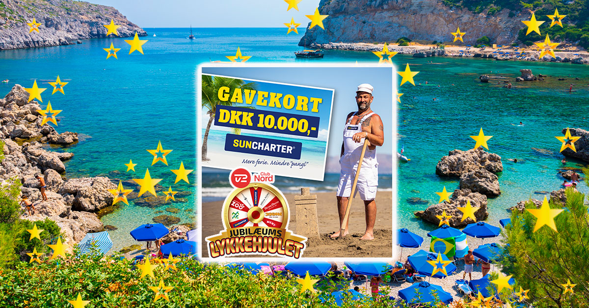 Vind Suncharter rejsegavekort på 10.000 kr.