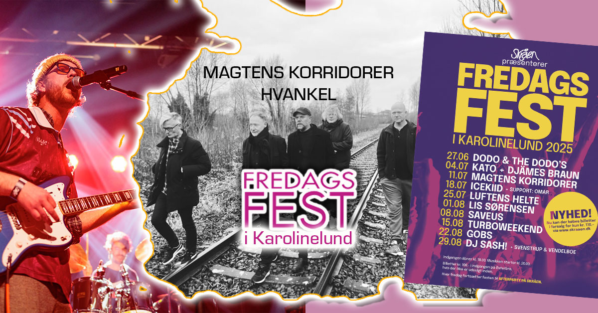 Fredagsfest i Karolinelund: Vind 2 billetter til Magtens Korridorer + Support: Hvankel